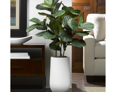 48''+Faux+Fiddle+Leaf+Fig+Plant+in+Planter