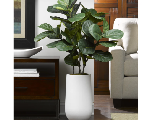 48''+Faux+Fiddle+Leaf+Fig+Plant+in+Planter