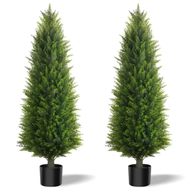 48" /36" Artificial Cedar New Leaf Set (Set of 2) - Image 2