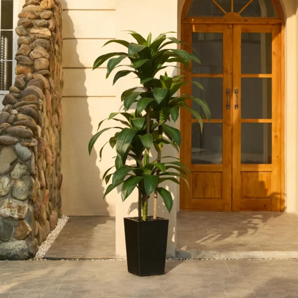 Adcock UV Resistant Artificial Green Dracaena Tree - Image 2