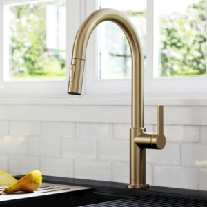 KRAUS Oletto Single Handle Pull Down Kitchen Faucet KPF-2820SFACB