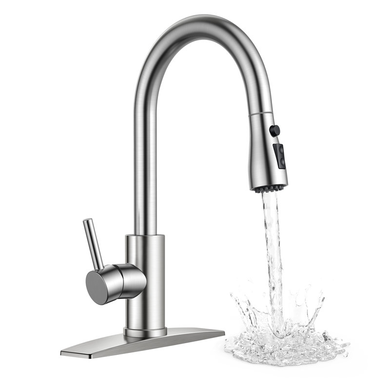 Pull Down Single Handle Kitchen Faucet with Accessories WW003C - Image 2