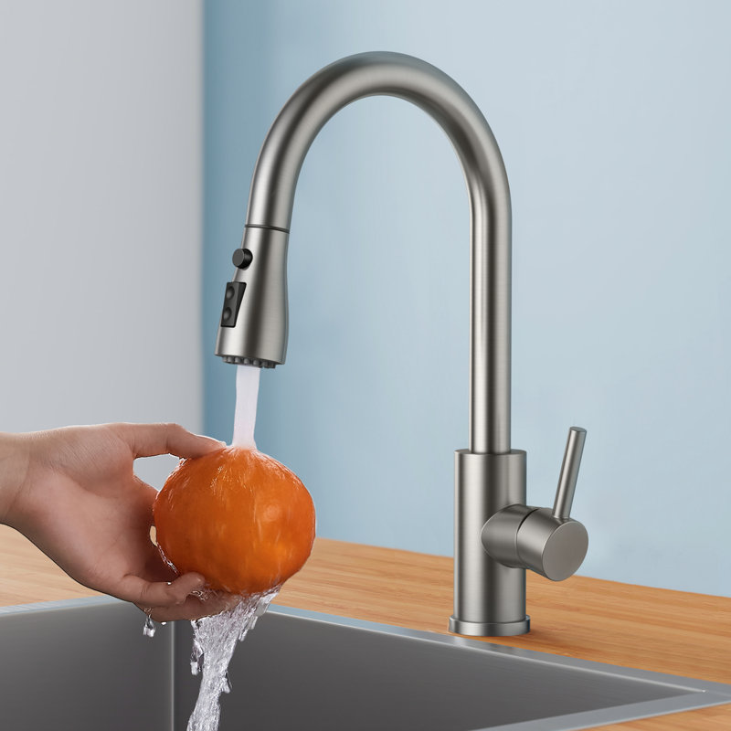 Pull Down Single Handle Kitchen Faucet with Accessories WW003C - Image 5